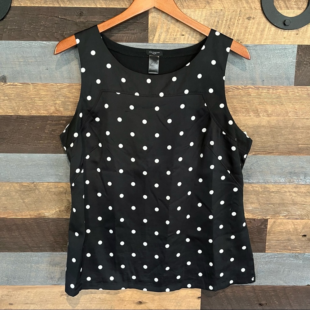 Ann Taylor, black with white polka dots